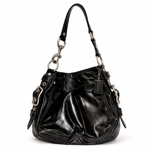 COACH Patent Leather Brass Shoulder Hobo Bag Purse y2k